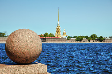 Image showing Peter and Paul Fortress. Oppositely banks of Neva