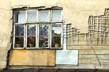 Image showing crumble building collapsing wall windows. poverty 