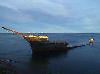 Image showing Shiwpreck south of Punta Arenas, Chile.