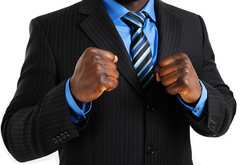 Image showing Business man posing with his fist