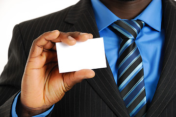 Image showing Business man with business card