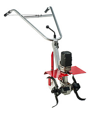 Image showing Red tiller over white