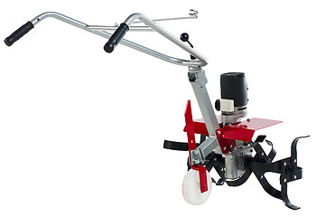 Image showing Red tiller over white