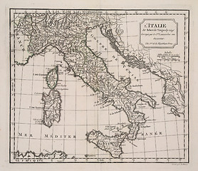 Image showing antique map of Italy