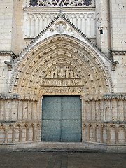 Image showing Cathedral door and tympanum.