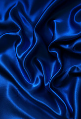 Image showing Smooth elegant blue silk 