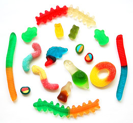 Image showing Colorful different Jelly Candy as sweet background 