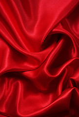 Image showing Smooth elegant red silk as background 