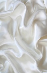 Image showing Smooth elegant white silk as wedding background