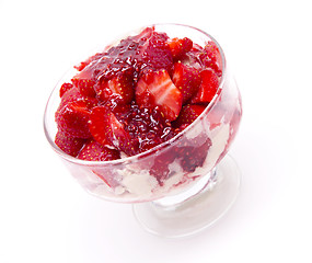 Image showing Ice cream with fresh strawberry 