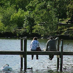 Image showing Waterside couple.