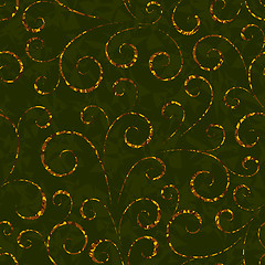 Image showing gold floral abstract seamless background pattern