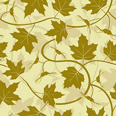Image showing maple leaf acorn seamless background