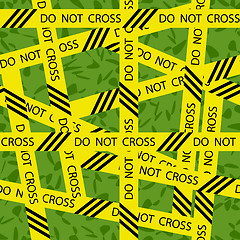 Image showing DO NOT CROSS inscription tape ribbon seamless