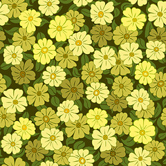 Image showing yellow flower field seamless background pattern