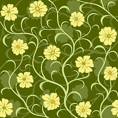 Image showing yellow flower field seamless background pattern