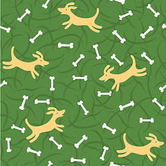 Image showing lucky dogs with bones seamless background