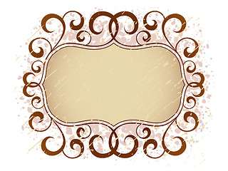 Image showing grunge vintage floral banner frame pattern