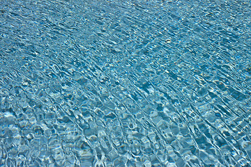 Image showing beautiful clear pool water reflecting in the sun