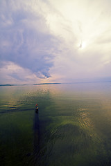 Image showing Sea landscape with bad weather and the cloudy sky