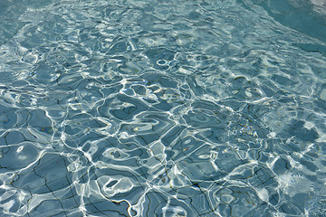 Image showing beautiful clear pool water reflecting in the sun