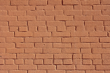 Image showing Background with old red painted brick wall