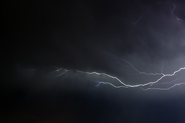 Image showing lightning strike in the darkness