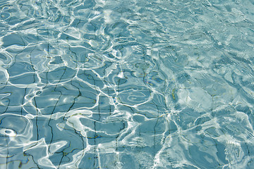 Image showing Most beautiful clear pool water reflecting in the sun