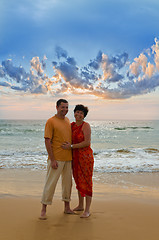 Image showing couple on the beach at sunset