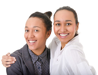 Image showing carelessness. two beautiful women looking at the camera