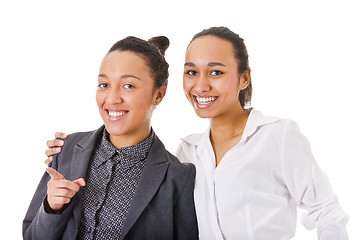 Image showing carelessness. two beautiful women looking at the camera