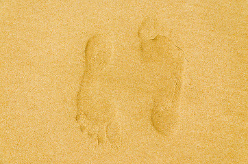 Image showing human footprint in the sand