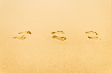 Image showing human footprint in the sand