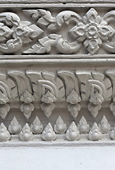 Image showing White stucco , thai style on the Wall