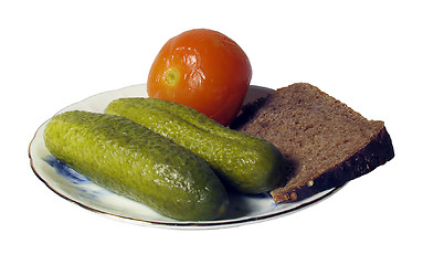 Image showing Plate with cucumbers
