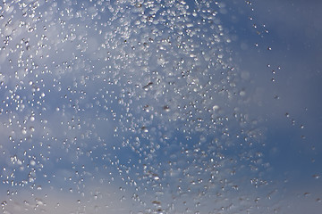 Image showing Beautiful blue background with water drops