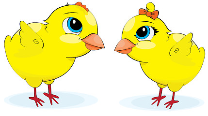 Image showing Cartoon chickens. illustration