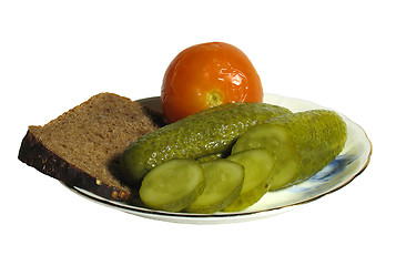 Image showing Plate with cucumbers