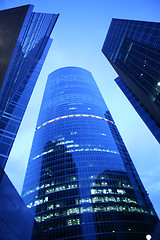 Image showing blue skyscrapers