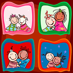 Image showing couples kids smiling