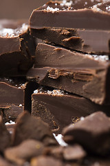 Image showing Homemade chocolate with sea salt