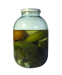 Image showing Jar of marinaded vegetables