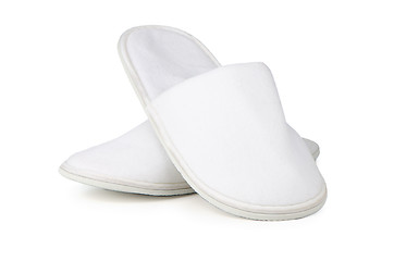 Image showing A pair of white slippers