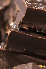 Image showing Homemade chocolate with sea salt