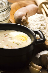 Image showing Traditional Polish White Borscht For Easter 