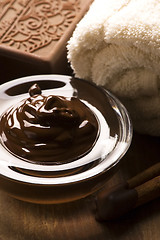 Image showing Chocolate spa with cinnamon