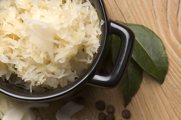 Image showing Fresh pickled cabbage - traditional polish sauerkraut