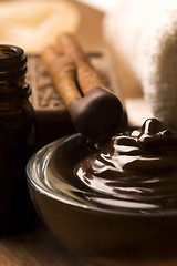 Image showing Chocolate spa with cinnamon