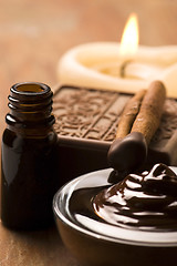 Image showing Chocolate spa with cinnamon