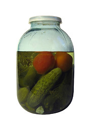 Image showing Jar of marinaded vegetables